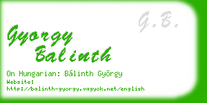 gyorgy balinth business card