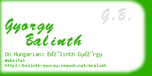 gyorgy balinth business card